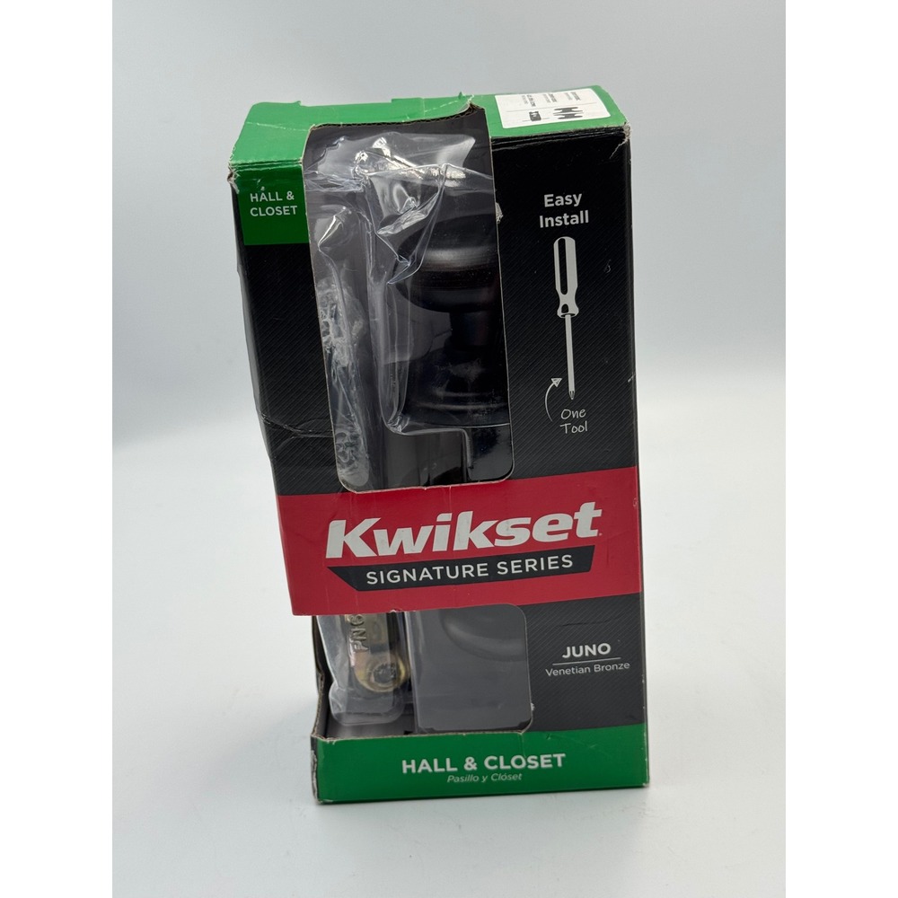 Kwikset Juno Hall and Closet Door Knob Venetian Bronze    97200-790 Signature
